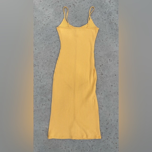 ZARA | button front yellow midi dress size small - Picture 3 of 5